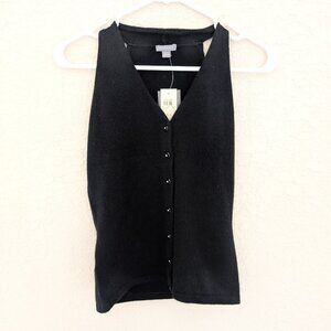 Ann Taylor 100% Cashmere V-Neck Sleeveless Top Size XS NWT